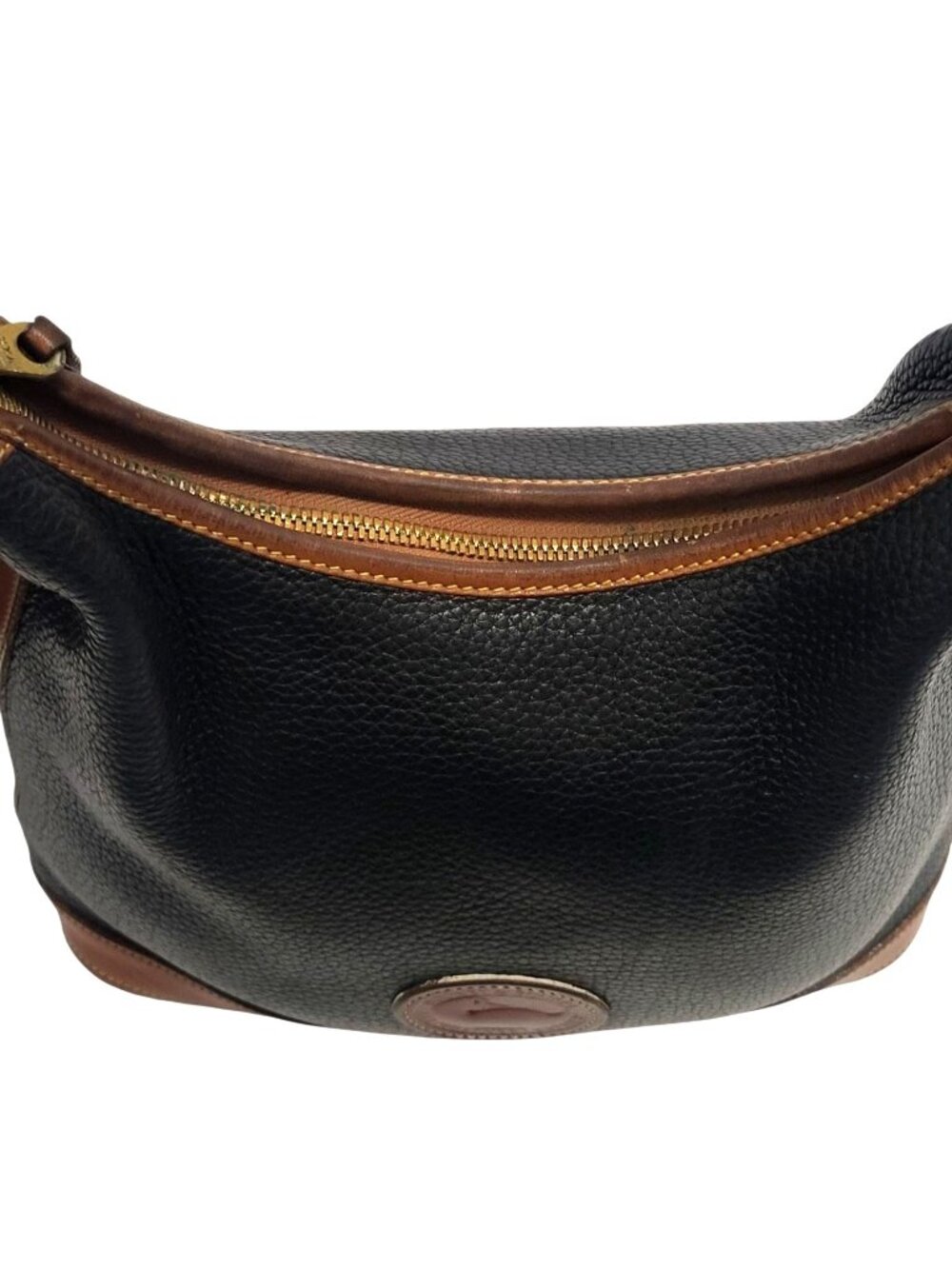 Vintage Dooney & Bourke AWL Hobo Shoulder Bag Black Pebbled Leather - Picture 8 of 17